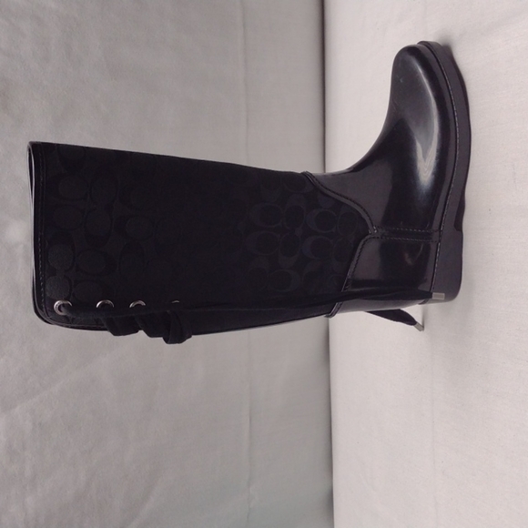Coach Tristee tall rain boots with lace up back - Picture 3 of 5